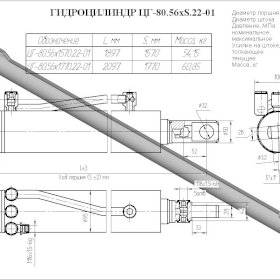 Гидроцилиндр ЦГ-80.56х1770.22-01