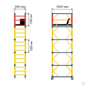 Вышка-тура с рабочей площадью настила 1х2 м до 8,8 м