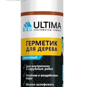 Герметик ULTIMA СОСНА, акриловый, для дерева, 300 гр, ULTС300