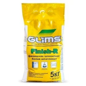 GLIMS Finish-R Шпаклевка цементная белая для внутр. работ во влажных пом., 5 кг