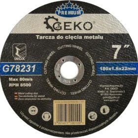 Круг отрезной по металлу Premium Geko 180х1.6х22 мм