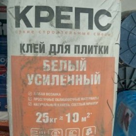 Клей для плитки Крепс усиленный белый