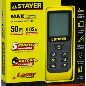 Дальномер лазерный дальность 50 м 5 функций MAX-Control STAYER